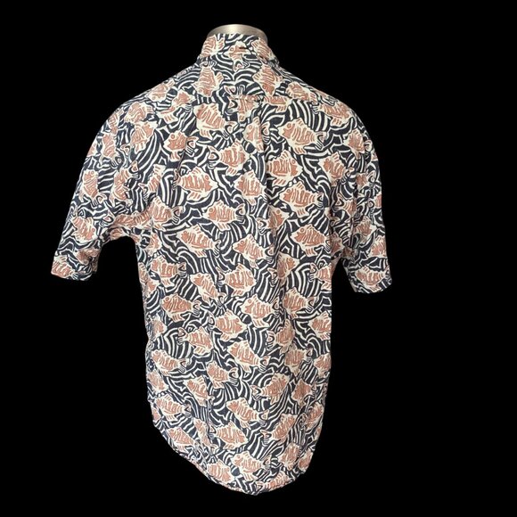 Men's Reyn Spooner Black & Red Skeleton Fish SS Button Down Shirt- Size XL - Picture 2 of 6